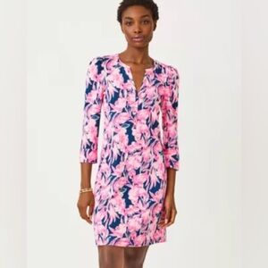 Lilly Pulitzer Marlie dress in Inky Navy Flamingo size large NWT